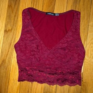 Boohoo lace crop top